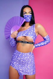 xo purple suxceed womens festival rave skirt